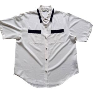 Vintage Antonella Short Sleeve Blouse Preppy Old Money Light Academia Sz 13/14